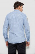 Сорочка чоловіча в клітинку, колір блакитний, 214R9030 - фото № 3