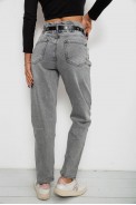 Джинси жіночі однотонні Baggy Papei, колір сірий, 244R00158 - фото № 3
