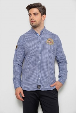 Сорочка чоловіча в клітинку, колір синій, 214R9030