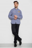 Рубашка мужская в клеточку, цвет синий, 214R9030 - фото № 1