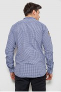 Рубашка мужская в клеточку, цвет синий, 214R9030 - фото № 3