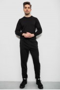 Спортивные штаны на флисе, цвет черный, 244R41526 - фото № 1