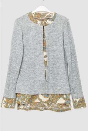 Блуза жіноча обманка  -уцінка, колір сіро-бежевий, 230R53-1-U-3