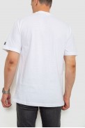 Футболка чоловіча однотонна  -уцінка, колір білий, 238R57832-U-1 оптом - фото № 3