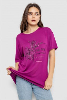 Футболка жіноча з принтом, колір фуксія, 244R605