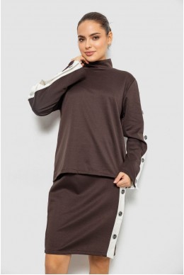 Костюм женский классический, цвет коричневый, 257R322-1