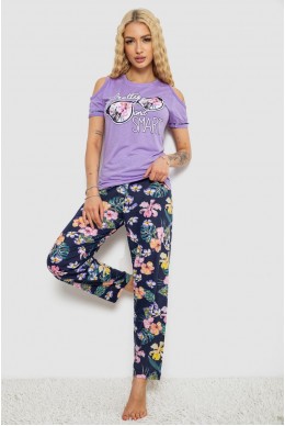 Пижама женская с принтом, цвет сиреневый, 243R2038-D
