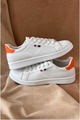 Кеди жіночі, колір біло-помаранчевий, 248RR63