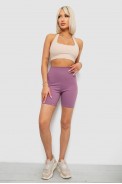 Велотреки женские однотонные в рубчик, цвет сиреневый, 214R934 - фото № 1