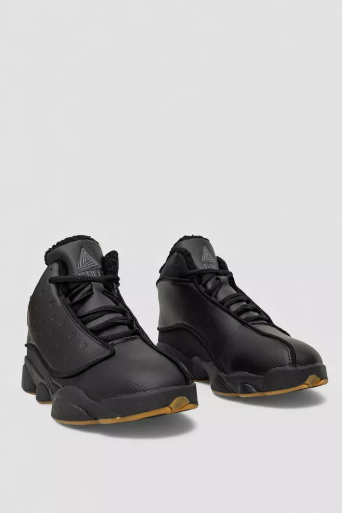 Купити Кросівки чоловічі зимові на хутрі, колір чорно-коричневий, 248RCX679 - Фото №3