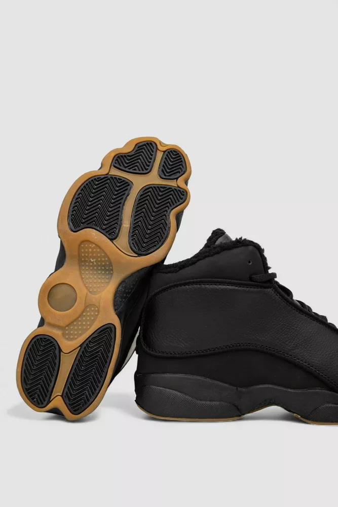 Купити Кросівки чоловічі зимові на хутрі, колір чорно-коричневий, 248RCX679 - Фото №5