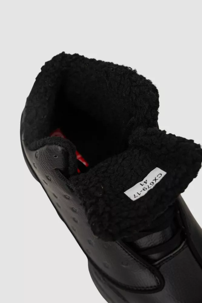 Купити Кросівки чоловічі зимові на хутрі, колір чорно-коричневий, 248RCX679 - Фото №6