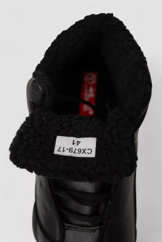 Купити Кросівки чоловічі зимові на хутрі, колір чорний, 248RCX679 - Фото №13