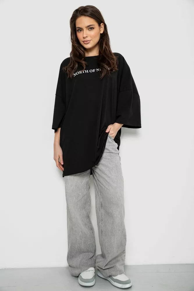 Купить Футболка женская с принтом, цвет черный, 244R3013 - Фото №2