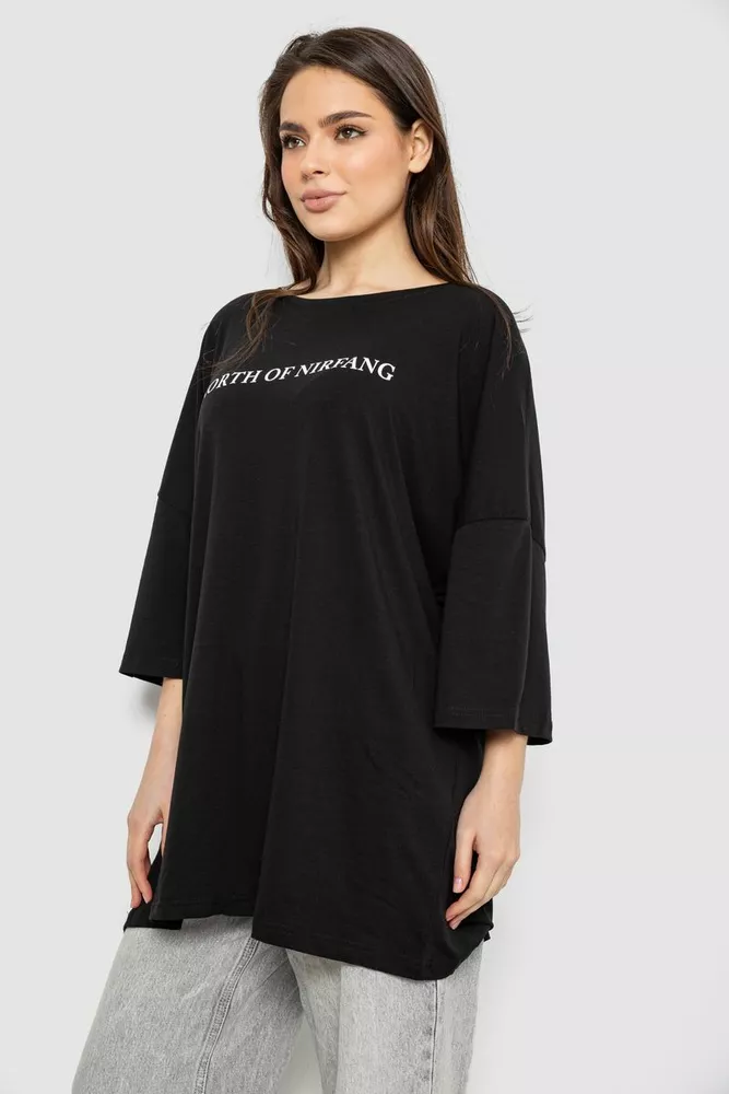 Купить Футболка женская с принтом, цвет черный, 244R3013 - Фото №3