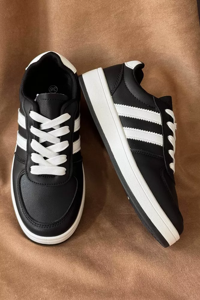 Купити Кеди жіночі замша, колір чорно-білий, 248RJH500 оптом - Фото №3