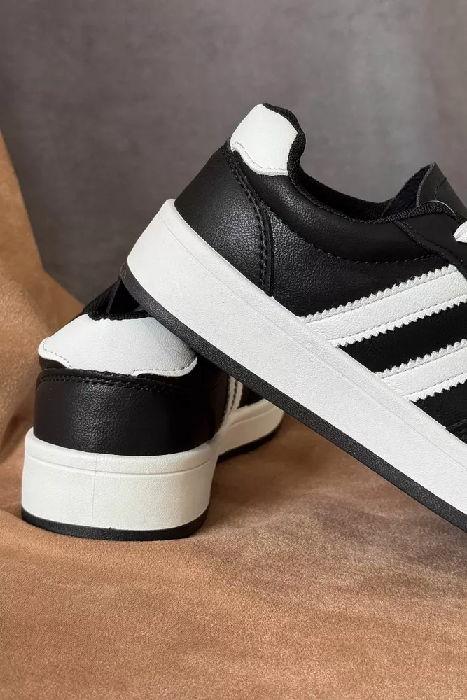 Купити Кеди жіночі замша, колір чорно-білий, 248RJH500 оптом - Фото №4