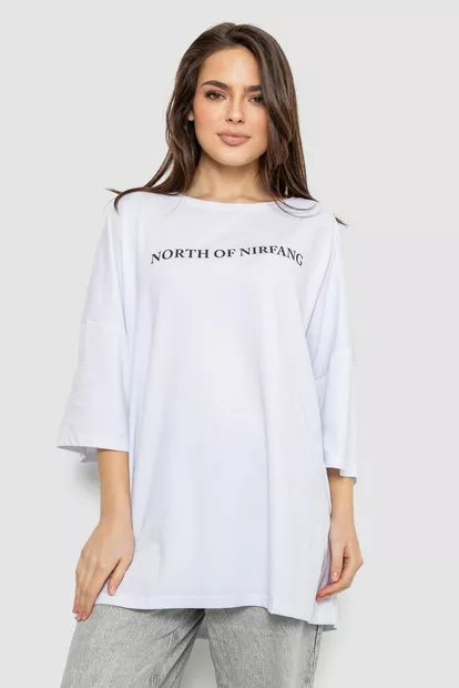 Футболка жіноча з принтом, колір білий, 244R3013