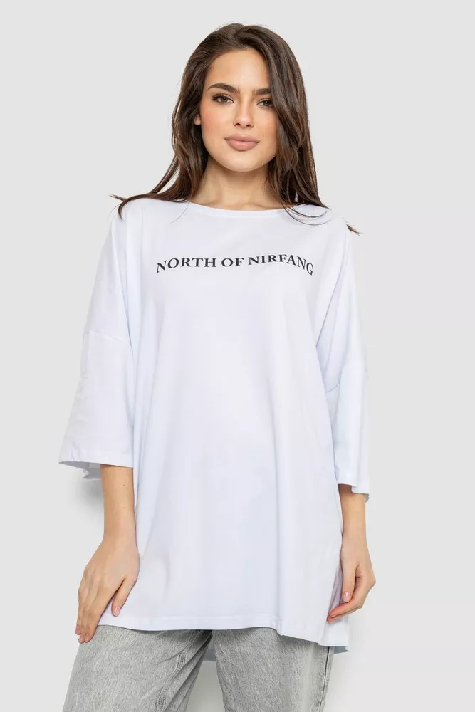 Купить Футболка женская с принтом, цвет белый, 244R3013 - Фото №1