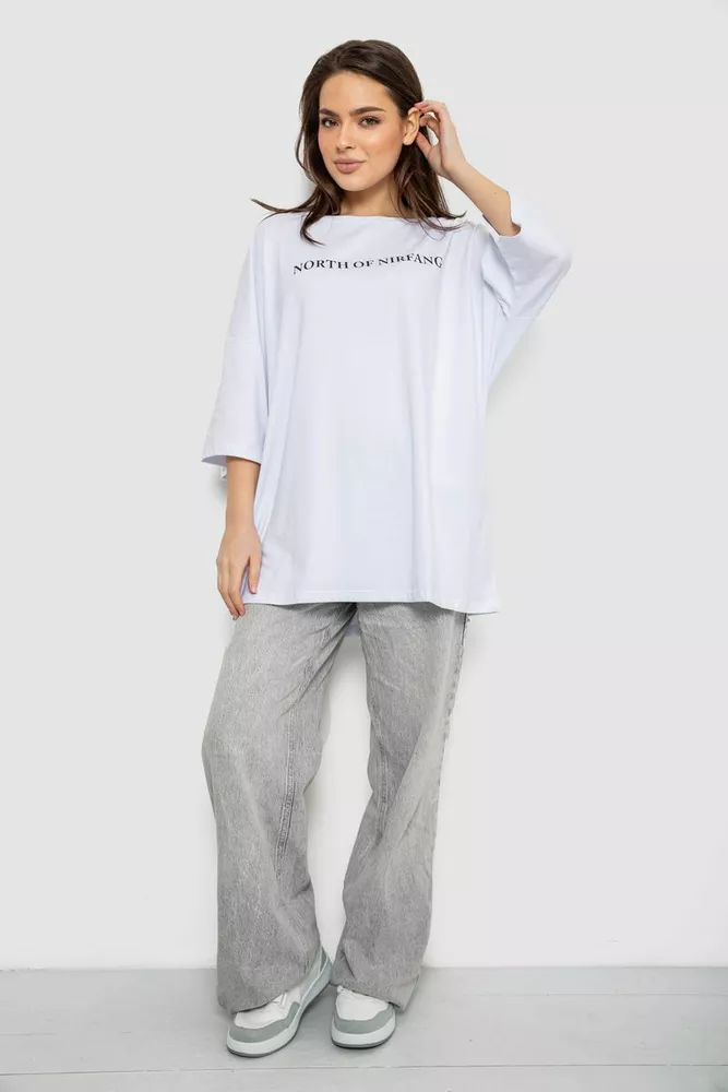 Купить Футболка женская с принтом, цвет белый, 244R3013 - Фото №2