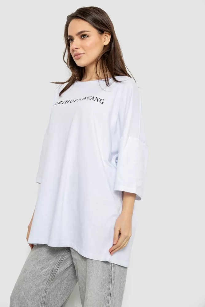 Купить Футболка женская с принтом, цвет белый, 244R3013 - Фото №3