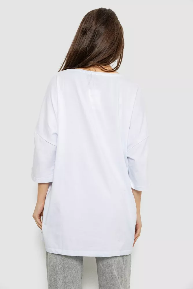 Купить Футболка женская с принтом, цвет белый, 244R3013 - Фото №4