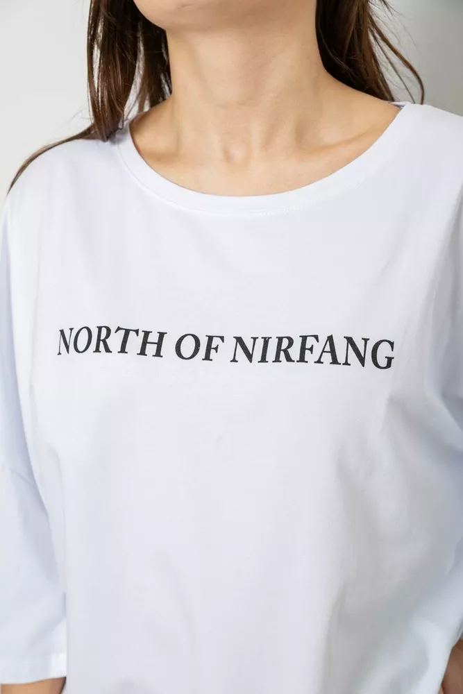 Купить Футболка женская с принтом, цвет белый, 244R3013 - Фото №5