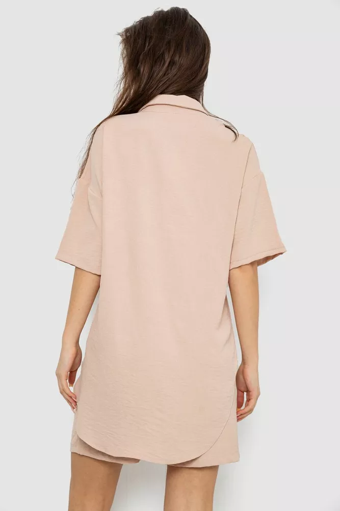 Купити Костюм жіночий однотонний, колір бежевий, 119R0038 - Фото №4