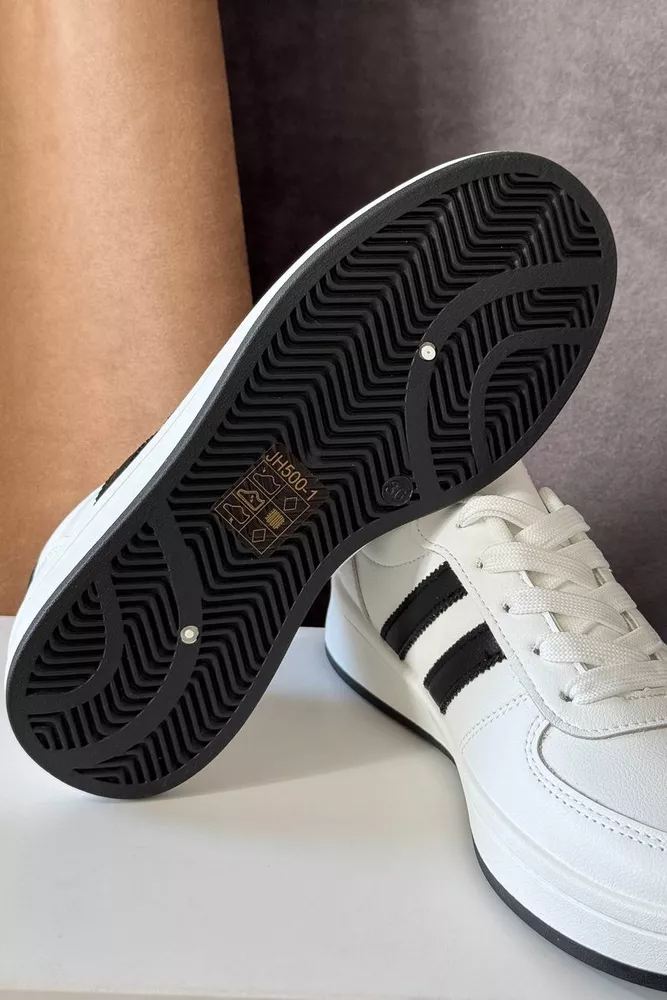 Купити Кеди жіночі замша, колір біло-чорний, 248RJH500 оптом - Фото №5