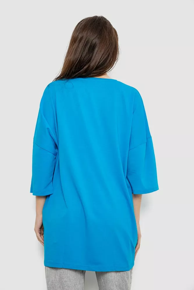 Купить Футболка женская с принтом, цвет голубой, 244R3013 - Фото №4