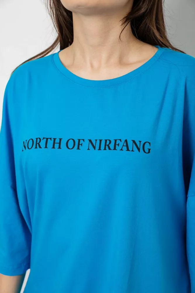 Купить Футболка женская с принтом, цвет голубой, 244R3013 - Фото №5