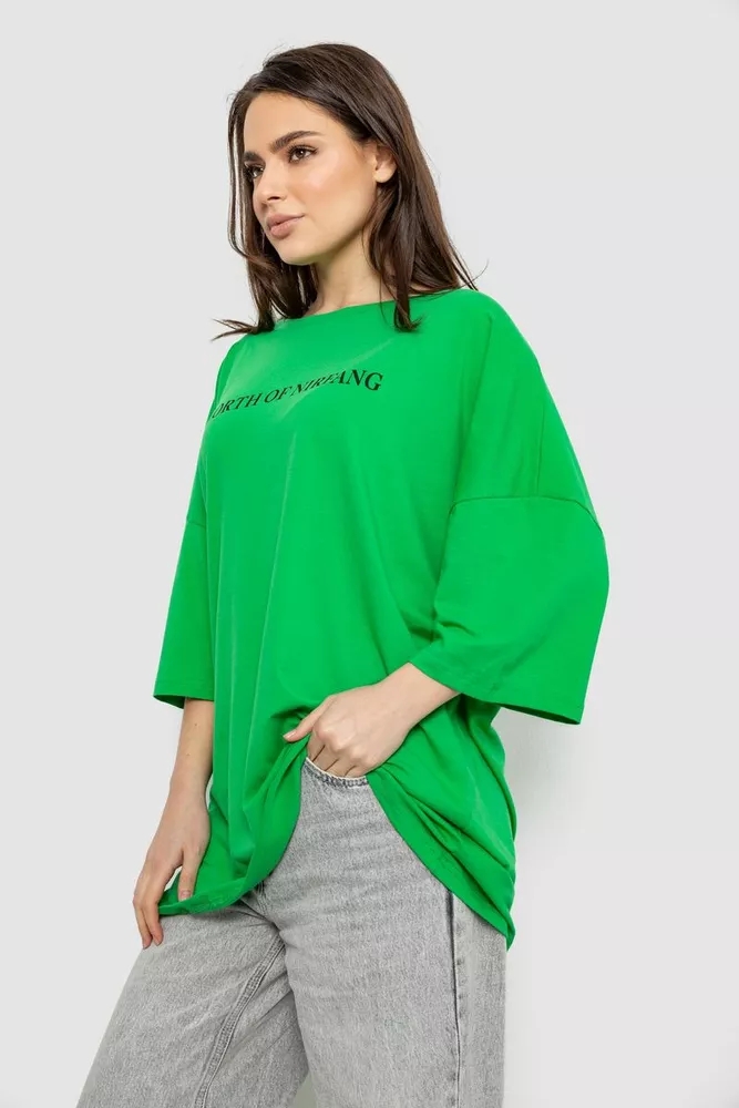 Купить Футболка женская с принтом, цвет зеленый, 244R3013 оптом - Фото №3