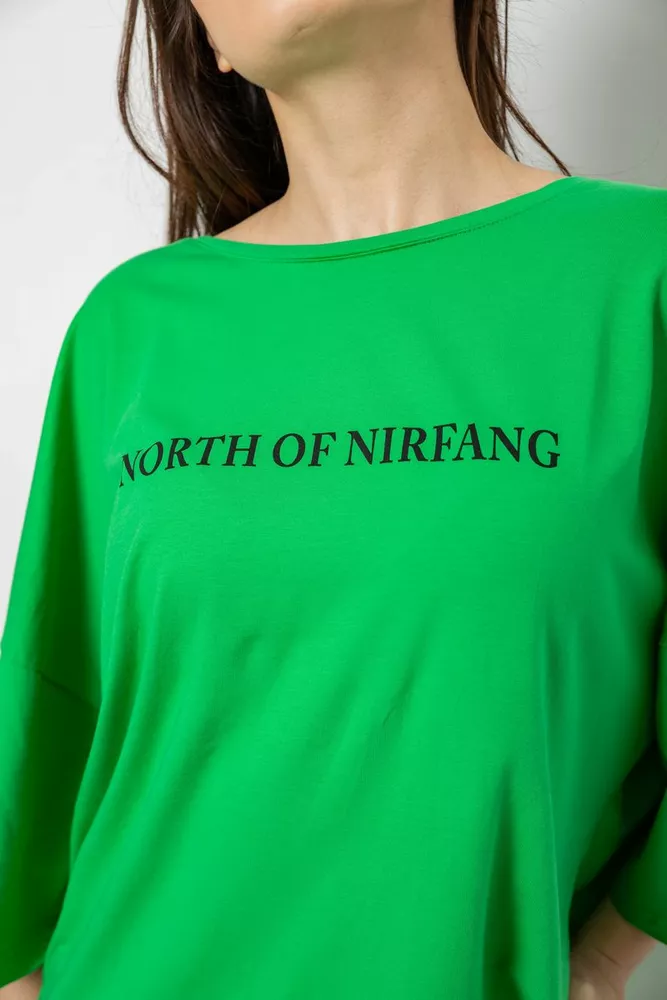 Купить Футболка женская с принтом, цвет зеленый, 244R3013 оптом - Фото №5