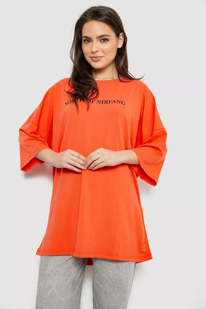 Футболка женская с принтом, цвет оранжевый, 244R3013