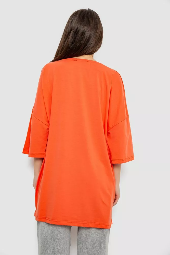 Купить Футболка женская с принтом, цвет оранжевый, 244R3013 оптом - Фото №4