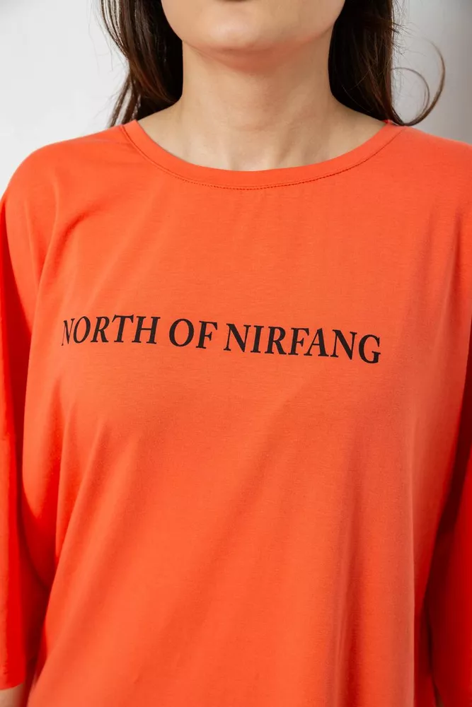 Купить Футболка женская с принтом, цвет оранжевый, 244R3013 оптом - Фото №5