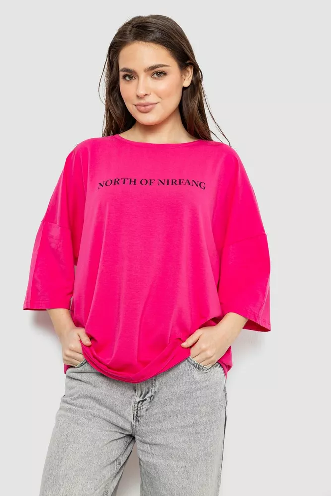 Купить Футболка женская с принтом, цвет розовый, 244R3013 - Фото №1