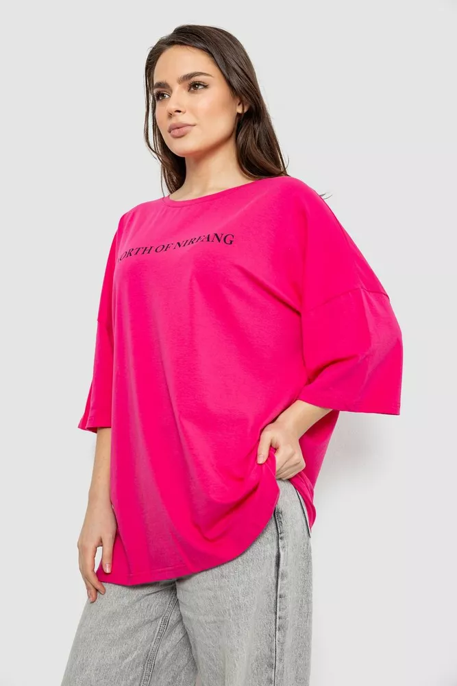 Купить Футболка женская с принтом, цвет розовый, 244R3013 - Фото №3