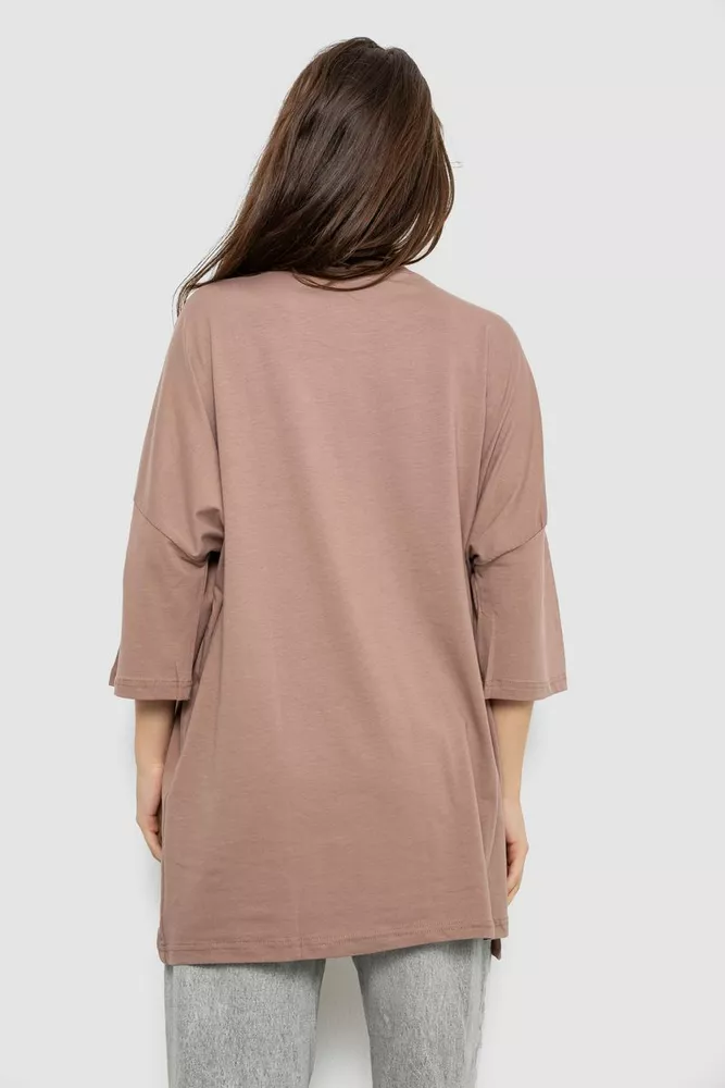 Купить Футболка женская с принтом, цвет мокко, 244R3013 - Фото №4