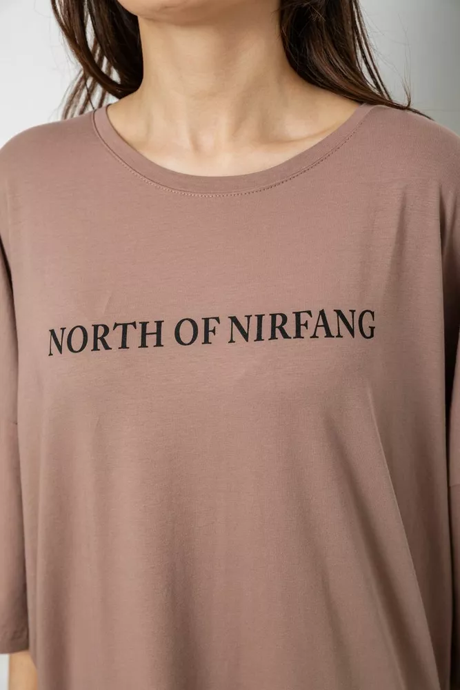 Купить Футболка женская с принтом, цвет мокко, 244R3013 - Фото №6