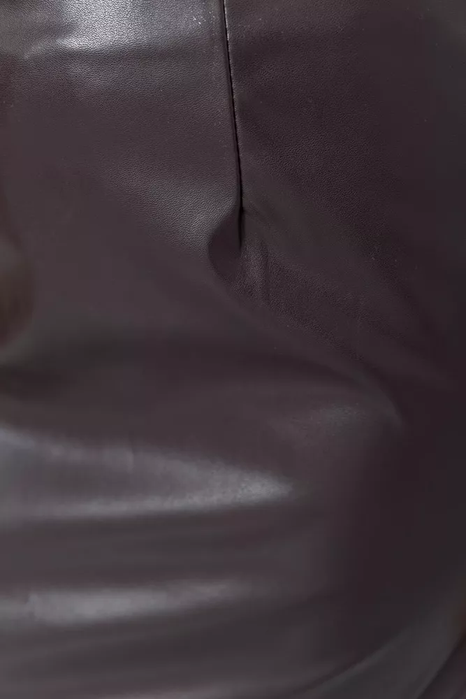 Купити Спідниця прямого крою з екошкіри, колір темно-сливовий, 214R620 - Фото №5