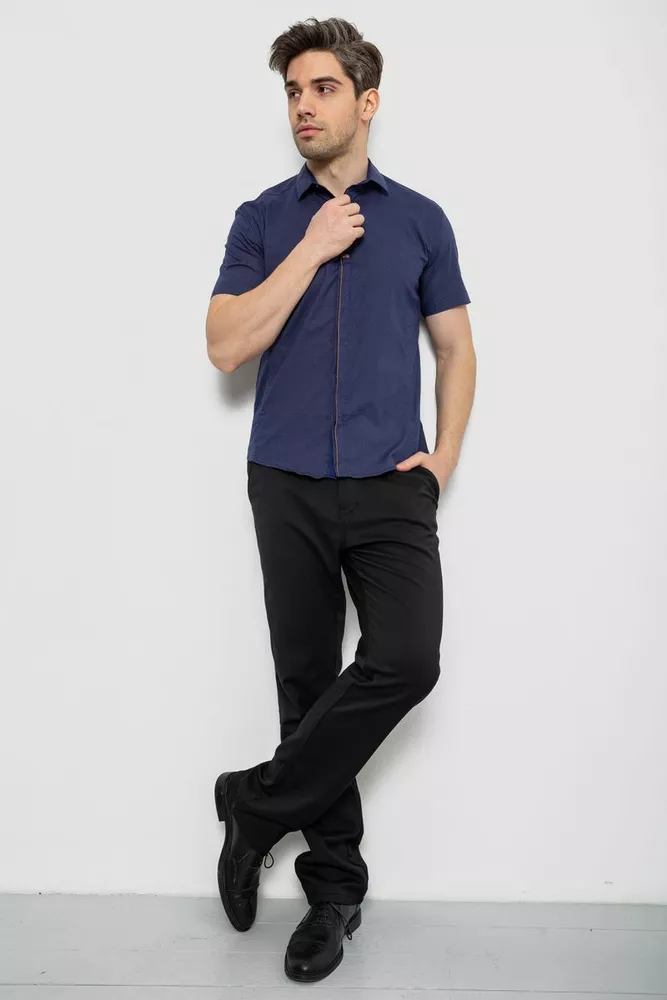 Купити Сорочка чоловіча з принтом, колір темно-синій, 214R7026 оптом - Фото №2