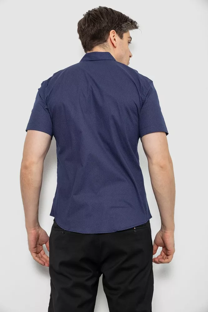 Купити Сорочка чоловіча з принтом, колір темно-синій, 214R7026 оптом - Фото №4