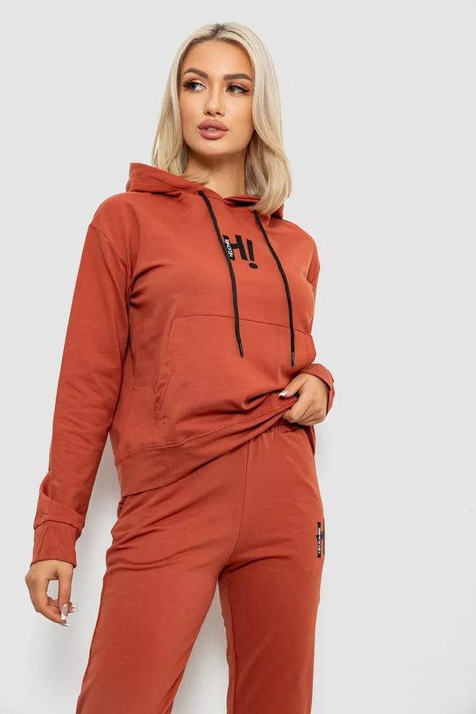 Купити Спортивний костюм жіночий двонитка  -уцінка, колір теракотовий, 214R1419-003-U-12 - Фото №2
