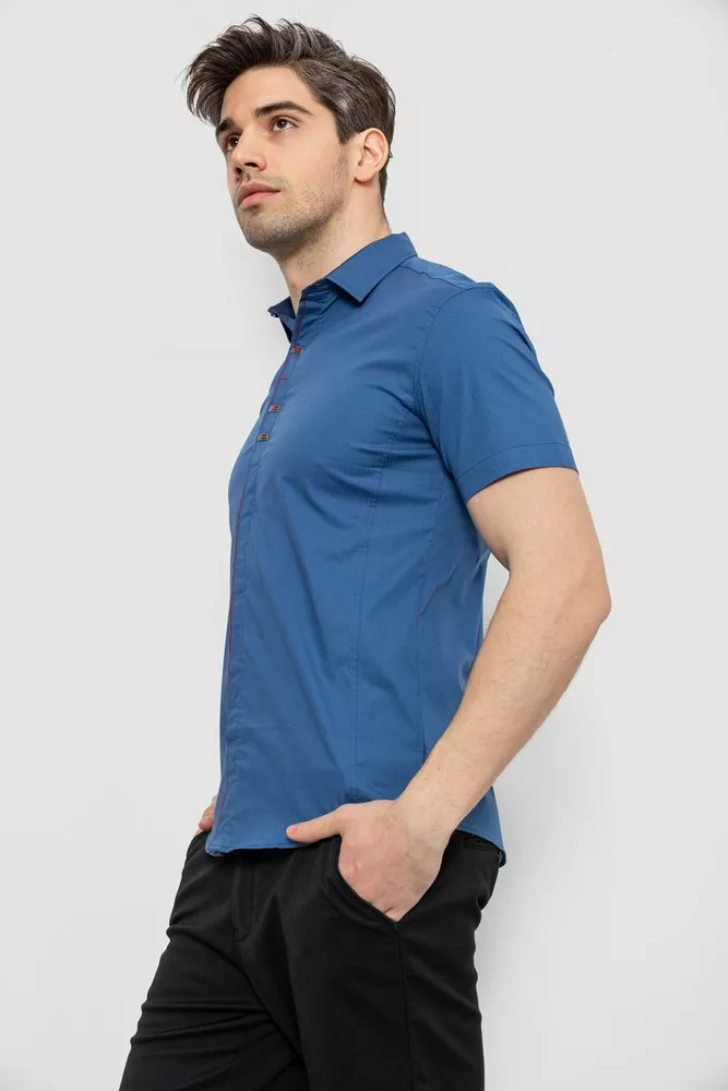 Купити Сорочка чоловіча з принтом, колір джинс, 214R7026 оптом - Фото №3