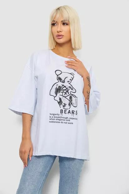 Футболка женская с принтом, цвет белый, 244R2029-5