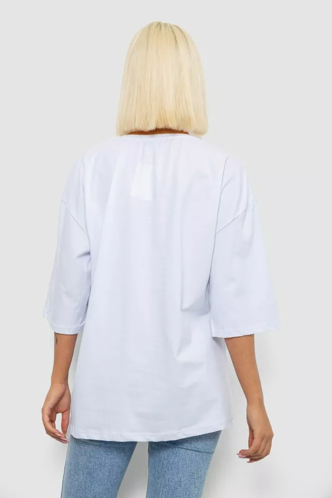 Купить Футболка женская с принтом, цвет белый, 244R2029-5 - Фото №4