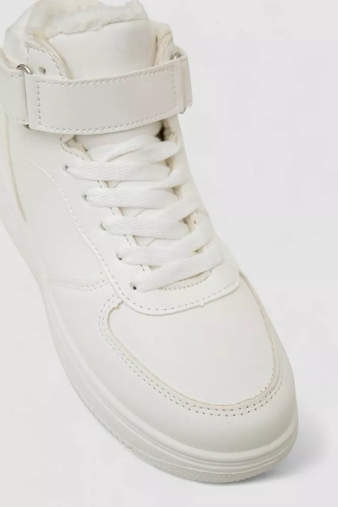 Купити Кросівки жіночі зимові на хутрі, колір білий, 248RAJ01 - Фото №2