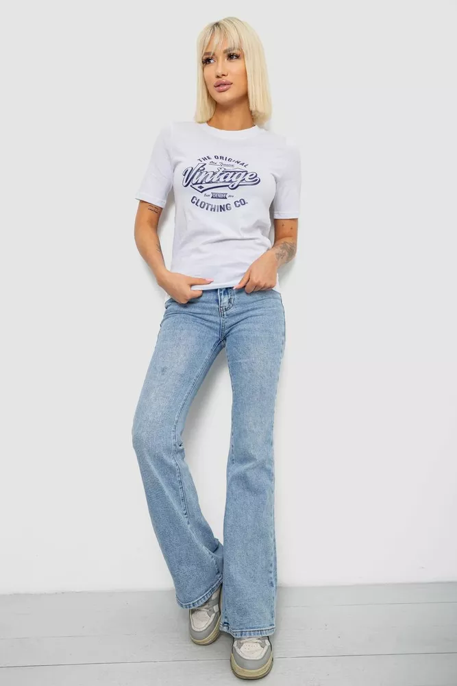 Купить Футболка женская с принтом, цвет белый, 241R138 - Фото №2