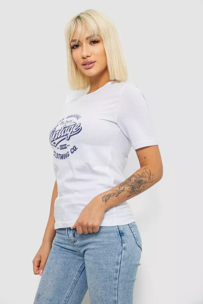 Купить Футболка женская с принтом, цвет белый, 241R138 - Фото №3